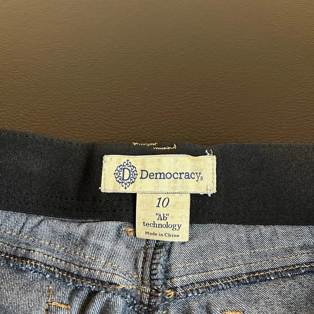 Democracy‎ Dark Wash Denim Jeans Womens 10 Crop Ankle Skinny Ab Solution 32x26